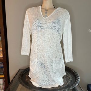 Marina Luna Beachwear White Bathing Suit Cover Up Dress NWT